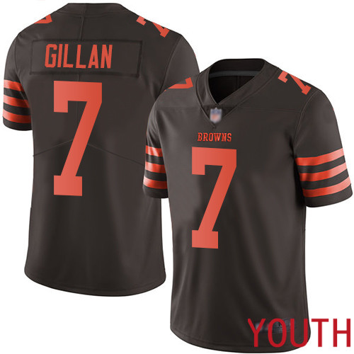 Cleveland Browns Jamie Gillan Youth Brown Limited Jersey 7 NFL Football Rush Vapor Untouchable